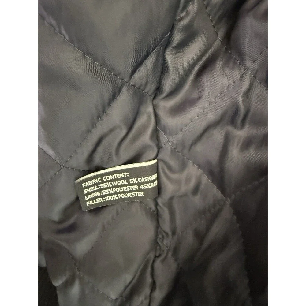 Jos. A. Bank Black Wool Cashmere Bomber Jacket Men’s Large Quilted Lined Zip